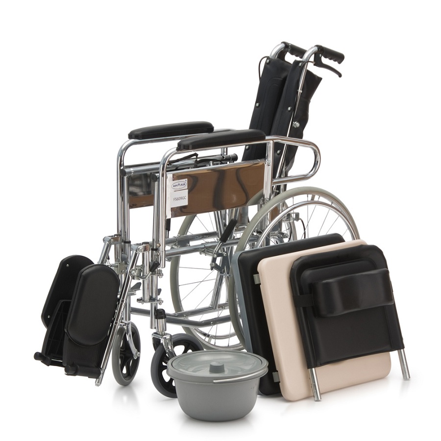 Кресло-коляска (инвалидное)  с санитарным оснащением FS 609 GC "Армед" фото 2