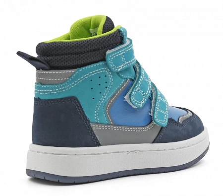 Ботинки ортопедические детские демисезонные Ортомода 42026-Х-605 голубые с высоким берцем фото 3