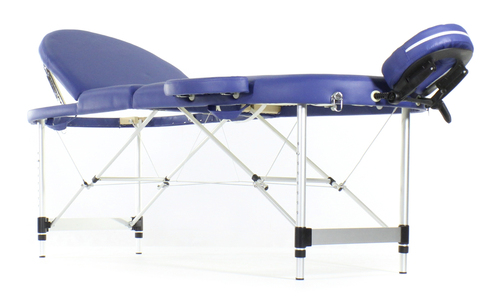 Массажный стол складной MED-MOS JFAL03 3-х секционный, овал, алюминиевая рама фото 3